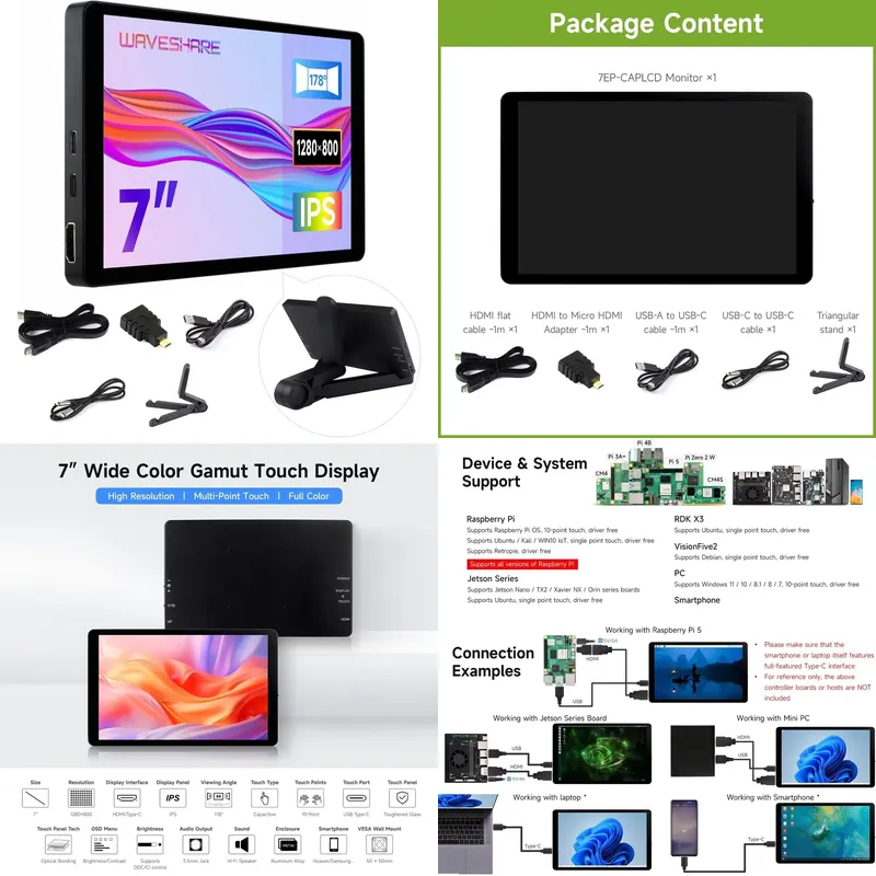 for Aismartlink Waveshare 7 In - Raspberry Pi 5 review and price