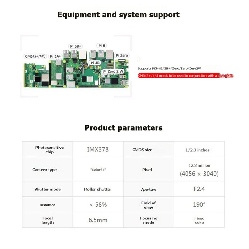 IMX378-190 12.3MP Camera Fishe - Pi Camera Module review and price
